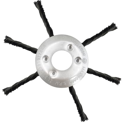 Vordpe Rasentrimmer Fräskopf, 180mm Stahldraht Freischneider Trimmer Kopf, Profi Unkrautbürste für Freischneider elektrisch, Unkraut Drahtbürste für Garten, Rasenmäher Elektrowerkzeug (6 Köpfe)