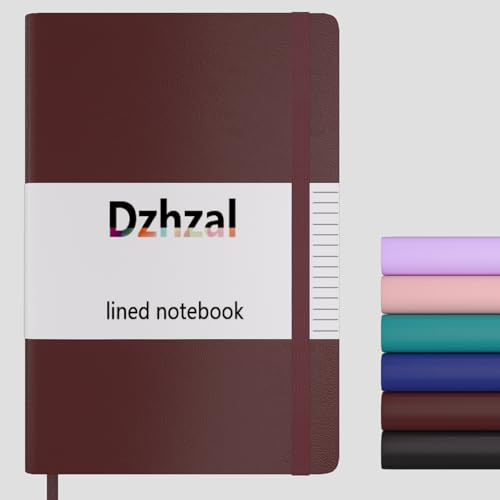 Dzhzal College-Tagebuch Liniert Mittelgroß 5 x 7 A5, 160 Seiten, 100 g/m² Dickes Papier, Leder-Hardcover Liniert, Tagebücher Zum Schreiben Notizen für Büro Arbeit Schule Geschäft