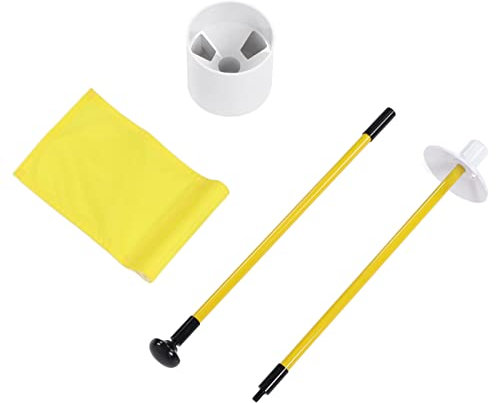 SPYMINNPOO Hole Pole Cup Flag, Abnehmbare 2-teilige Putting Green Flagstick-¨¹bungsgolfpl?TZE f¨¹r Indoor- und Outdoor-Sportarten (Yellow)