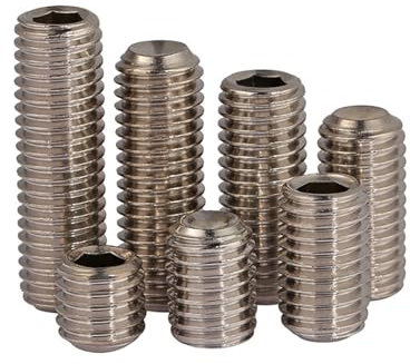 Haroar 30 Stück M2,5 x 2,5 mm ~ 12 mm Grade 12,9 legierter Stahl vernickelte Innensechskant-Gewindestifte mit Cup Point Madenschraube(30Pcs M2.5x8)
