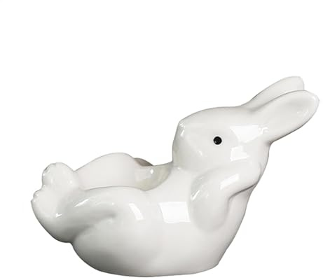 Coquetier en forme de lapin | coquetier en porcelaine pour œufs à la coque de Pâques - Support pour œufs à la coque - Support d'œuf unique - Motif dessin animé