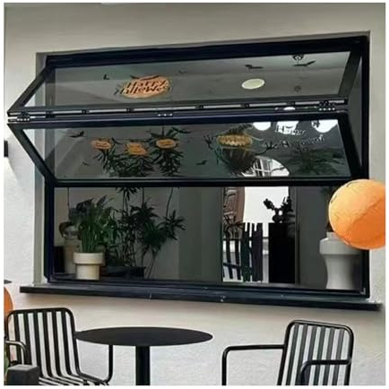 LVLDAWA Ventana Servicio Plegable Aleación Aluminio Arriba A Abajo, Ventanas Doble Hoja Plegables Expendedoras, Ventanas Corredizas Superiores Inferiores Apertura 85°