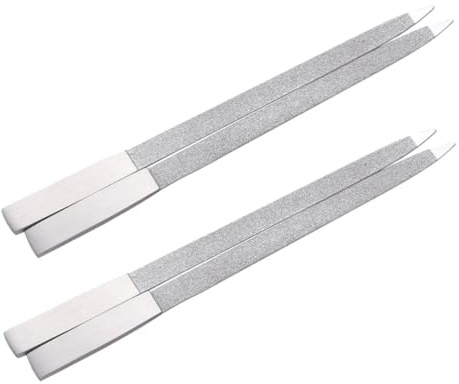 VICASKY 4stücke Feinkörnige Beschichtete Feile Aus Rostfreiem Stahl Wiederverwendbare Nagelfeile Scharfe Feile Für Nägel Rutschfeste Stahlfeile Langlebige Metallfeile Für Maniküre Und Pedi