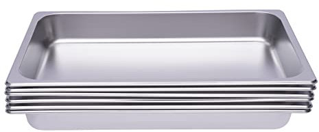 Hotelpfannen aus Edelstahl, tiefe Pfannen, Catering-Pfannen, Dampftischpfannen, 6PCS Gastronormbehälter GN Behälter 1/1 60 mm tief geeignet für Chafing Dish DHL,Metall-Dampfpfannen für Buffet