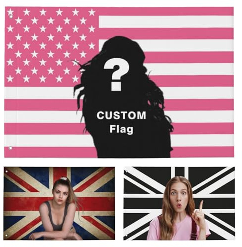 ＨＡＯＡＮＧＺＨＥ Drapeau Personnalisable, Drapeau Personnalisé avec Image/Logo/Texte Impression Recto, Design personnalisé pour dortoirs, Chambres, Clubs, Concerts, Bars | Tapisserie décorative Amusante