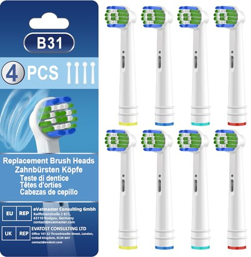 Aufsteckbürsten für OralB, Precision Ersatzbürsten kompatibel mit Oral B Pro/Smart/Vitality/Genius X Series Zahnbürste Elektrische, Die Borsten umschließen die Zähne perfekt und entfernen Plaque, 8er