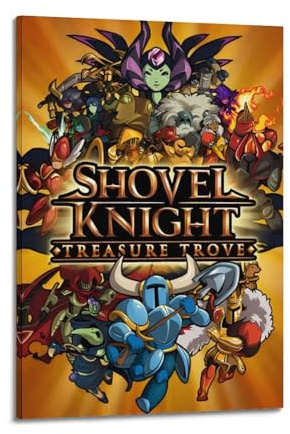 ZCDSEFF Video Game Shovel Knight Poster Treasure Trove Poster Decorative Painting Canvas Wall Posters And Art Picture Print Modern Family Bedroom Decor Posters 12x18inch(30x45cm)