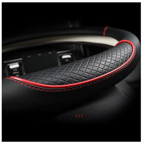 Coprivolante Auto Coprivolante Universale Adatto Per Veicoli Da 14.5-15 Pollici Resistente Rivestimento In Pelle Design Antiscivolo Con Venature. Copertura Volante(Curry color circular)