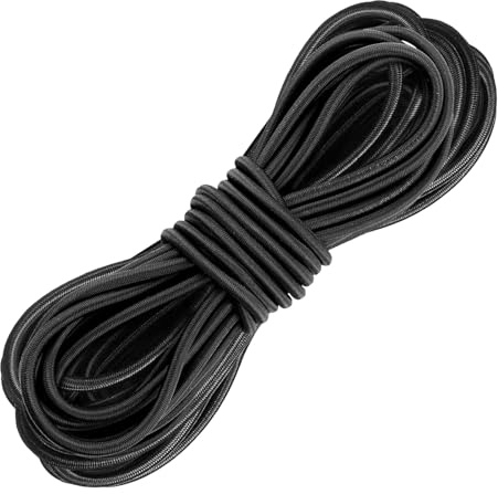 Black Bungee Cords 6mm x 10m Elastic Shock Bungee Cords Rope Tent Pole Elastic Cord Straps String for Outdoor Camping Hiking