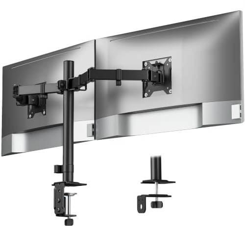 monTEK Stable Dual Monitor Stand Mount for 17-32 Inch Computer Screen