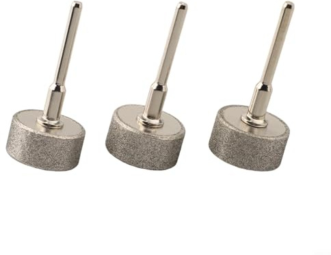YobiLife Grinding Stone Wheel 2 Inch for Drill, 1/8 Inch Shank Attachment for Sharpening and Grinding Hard Materials Including Steel and Carbide Alloys(3PCS)