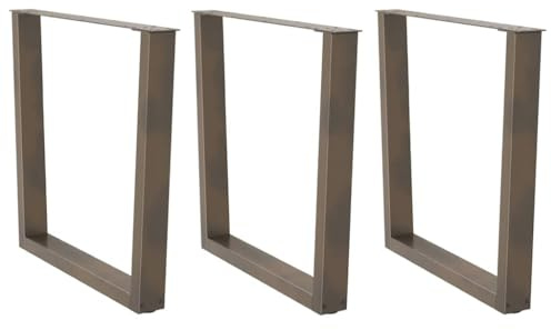 Frdhee Lot de 3 pieds de table en forme de V - En acier naturel - 90 x (72-73,3) cm - Pour table à manger, table de bar, table basse