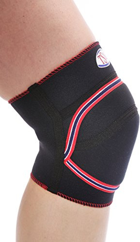 TSM Sportbandage Sportbandage Kniebandage mit Kevlar-Polster (kurz), schwarz, S, 3557-XS