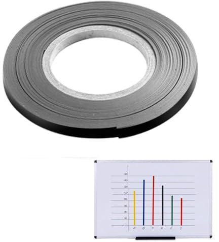Magnetband auf Rolle, bunte dünne Streifen, trocken abwischbar, Magnet-Klebeband, 10 mm, 10 m schwarz