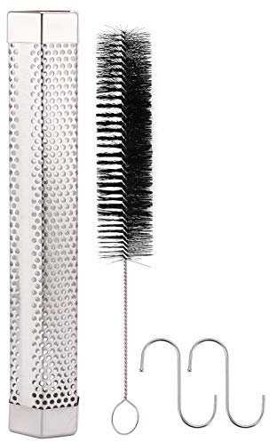 Yuecoom Tube de Fumeur, Colonne hexagonale en Acier Inoxydable 304, évents denses, Tube de Fumeur, Outils de Gril de Barbecue Portables pour Accessoire de fête en Plein air