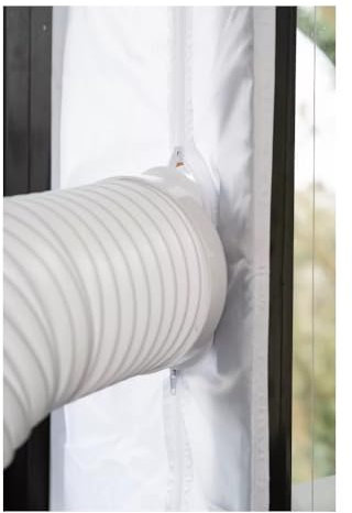 Saneo - Kit calfeutrage de climatisation mobile pour porte coulissante - Joint compatible baie vitrée, fenêtre coulissante, tuyau d'évacuation climatiseur et déshumidificateur