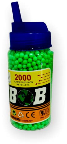 YSAMAX 0.10g BB Pellets, Biodegradable Airsoft Bullets, High-Grade Green Plastic Pellets, Round Firing Balls for BB Gun (Pack of 1, 2000 Bullets)