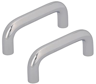 siwitec 2x Möbelgriff 6211 mit 64 mm Lochabstand in Chrom glänzend, Griffe inkl. passender M4 Schrauben