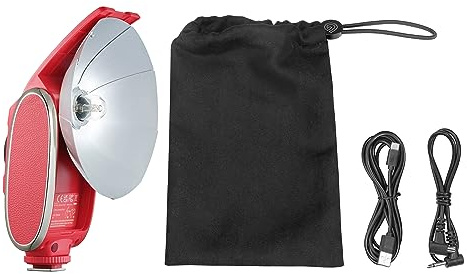 Godox 1/1-1/64 Lux Senior Speedlite With Hot Shoe Mount Camera Flash Proffessional Photography Lighting LED Video Flash Portable Battery Powered Light (Red)