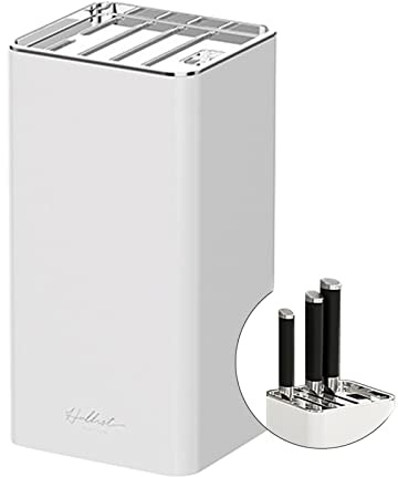 LOVECENTRAL Universal Knife Holder, Round Knife Block Without Knives, Knife Block Storage Holder for Protecingt Blade Space Saver, White