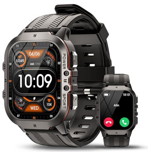 AVUMDA Smart klocka för män, 1,96 tum AMOLED Smartwatch för kvinnor med 100 + sportlägen, stegräknare, hjärtfrekvens, vattentät för Android iOS, orange