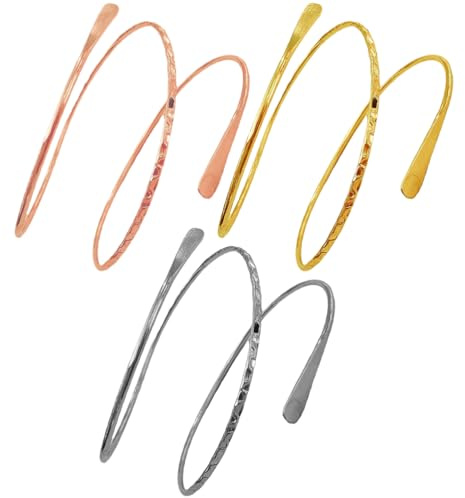 WRITWAA Bracelets De Bras RéGlables En MéTal 3 PièCes Pour Femmes Et Filles, Manchettes éLéGantes Et Modernes, Bijoux Polyvalents