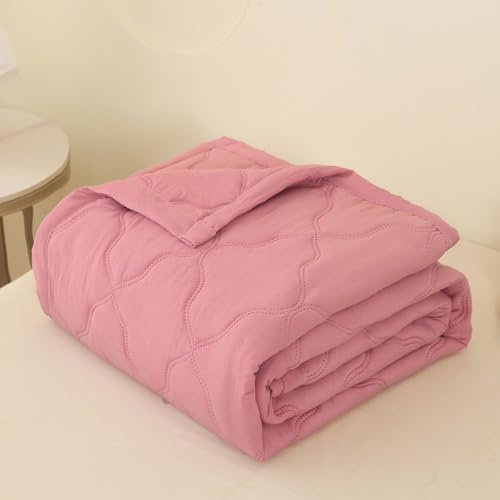 DOTBUY-SHOP Couvre Lit Matelassé, Couvre-Lit Couverture de Lit pour Toutes Les Saisons - Jeté de Lit Dessus de Lit Courtepointe Réversible Doux Couettes Parure de Lit (Rose Foncé,200x230cm)