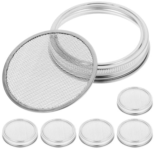 Veemoon Keimdeckel: 6 Stück Maurer-Keimdeckel Edelstahl-Keimdeckel Für Salat Luzernensprossen (86 Mm).
