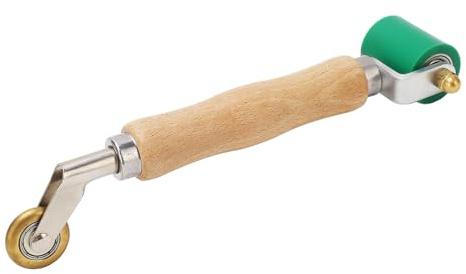 Tyenaza Double End Seam Roller, High Temperature Resistant Silicone Wheel Brass Wheel Penny Roller for Wallpaper PVC Membranes