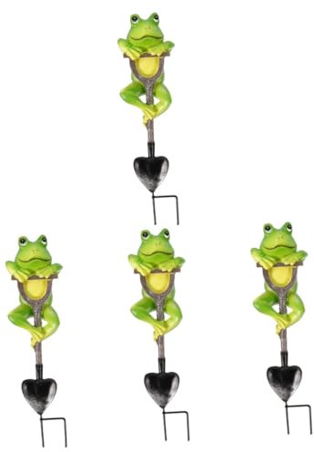 BESPORTBLE 4stücke Frosch Statue Aus Harz Dekorative Gartenfigur Für Außenbereich Charmante Deko Für Garten Terrasse Und Innenhof Als Blickfang Und Gesprächsstarter Outdoor Gartendeko