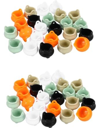 Toyvian 48stücke Mini Cauldron Dekorationen Für Halloween Für Puppenhäuser Als Partyzubehör Und Bastelprojekte Bezaubernde Kessel Miniaturen Für Festliches