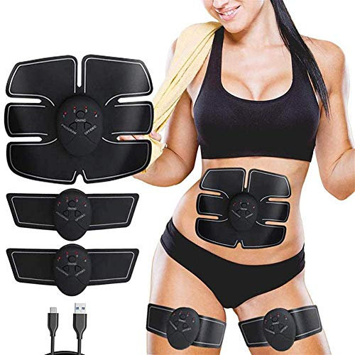 SilteD Cinturones de Masaje para Abdominales, estimulador Muscular EMS, Entrenador de músculos Abdominales, máquina de pérdida de Peso por vibración, Equipo Deportivo para Culturismo y Fitness