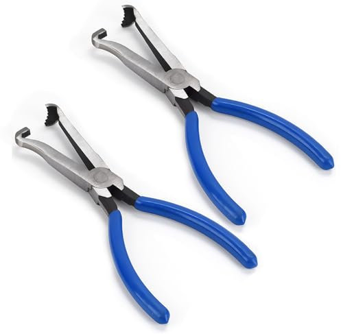 TMZDCJK 8-Inch Automotive Electrical Disconnect Pliers - Heavy Duty Spark Plug Removal Tool, Car Connector Disassembly Pliers for Wiring Harness, Ignition Coil, Electrical Plug Repair (Blue, 1PC)