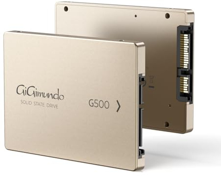 GiGimundo G500 2.5 SATA Solid State Drive 2TB – High-Speed SSD, Durable Lightweight Aluminum, Data Storage Solution for Laptops, Desktops, 2.5 SATA Enclosures - Rose Gold