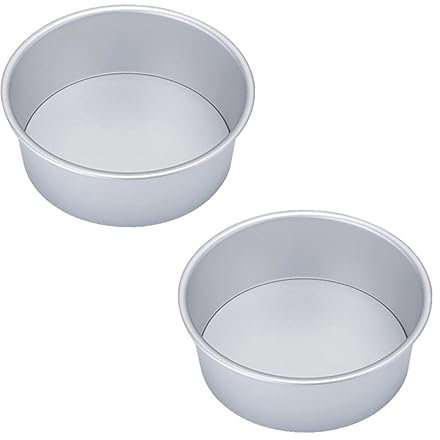 Mikinona 2pcs Round Cake Baking Molds Non-Stick for Wedding Cakes Cheesecakes and Pudding Trays