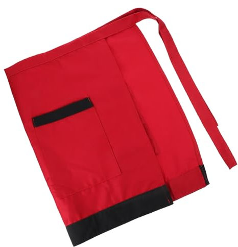 Cabilock Unisex Taillenschürze Aus Polyester Mit Taschen Kurze Arbeitsschürze Für Café Küche Und Service Halblang Leicht Zu Reinigen