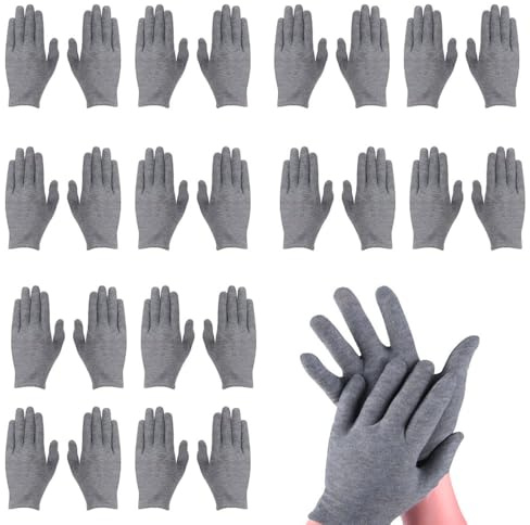 Changyeah Baumwollhandschuhe Damen,12 Paar Baumwollhandschuhe,Strickhandschuhe,schuhe,verdickte warme Fingerhandschuhe,Frauen Geschenk Weihnachten
