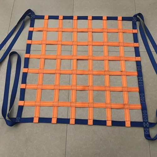 Polyester Cargo Lifting Nets - Load 0.3-3.5 Ton, 10cm Square Mesh Tear Resistance, Cargo Net Hoist, Cargo Lifting Bag, Anti Tear Strong Load Bearing Safety Net, Blue(4 X 4M/Mesh 15cm/Load 2.5t)