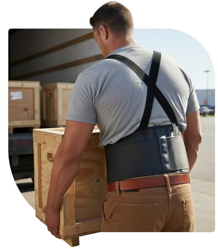 Ultra-Support Work Back Brace for Men and Women [Upgrade Superior Lumbar support] Relieve Lower Back Pain for Construction, Warehouse Work, Lifting, and Heavy-duty Tasks. (Durable Wider Velcro)