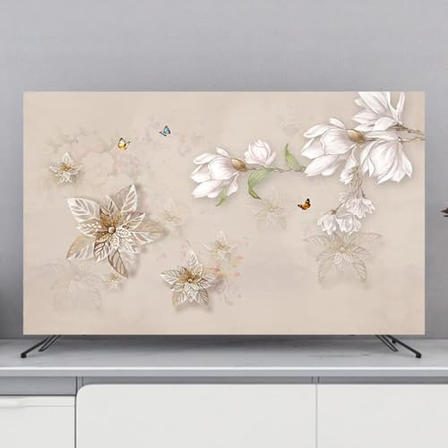 HSTANGKY Funda Protectora Para TV De 32-80 Pulgadas Para Interiores Protector De Pantalla Antipolvo Con Estampado Floral Para Televisores Y Monitores LED/LCD-flower3||40-43inch