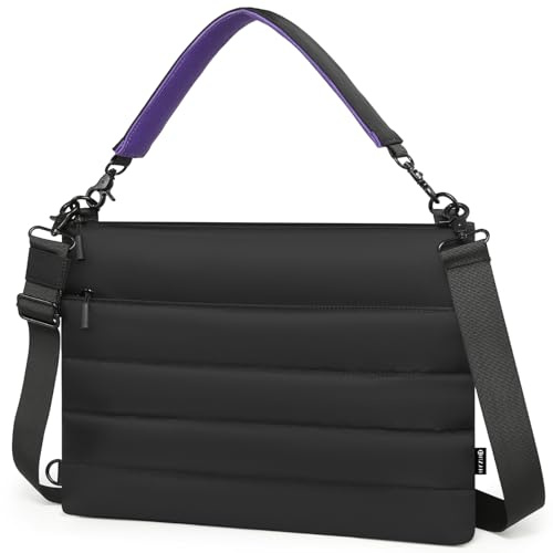 HYZUO Puffy Laptoptasche für 15-16 Zoll MacBook Pro Air M5, Schwarz | für MacBook Pro 16 M5-M1 A3428 A3429, MacBook Pro/Air 15, 15 15,6 Dell/HP/Lenovo/Asus/Acer/Samsung, Frauen Handtasche