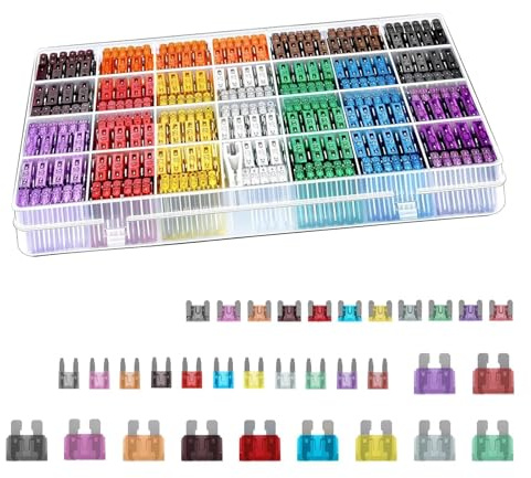 Bawkars 300 PCS Mini Fuse Kit, Car Fuses Assortment Automotive Kit, Mini Blade Fuses with Puller (2A/3A/5A/7.5A/10A/15A/20A/25A/30A/35A/40A), Universal for Most Cars (Multicolored)