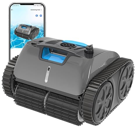 AYJYZHIAG Robot Limpiador de Piscina Automático Sin Cable 3312Pro Batería 9200mAh App Planificación Rutas Selección Modo Limpieza Autolimpieza en la Playa(C1PRO)