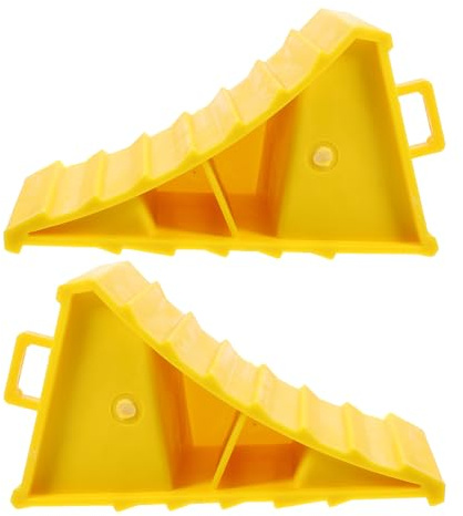 NUOBESTY Cunei per Ruote per Camper e Auto Set 2 Pezzi Maniglia Blocchi di Bloccaggio in ABS per Protezione Pneumatici e Freno Accessori per Roulotte e Rimorchi da Viaggio Antiscivolo e