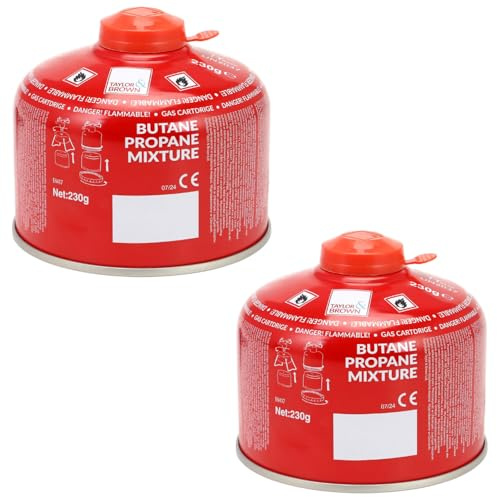 Thrink 230g Propane Butane Gas Cartridge – EN417 Compatible Camping Gas for Portable Stoves, Gas Cookers, BBQs Hiking & Outdoor – Resealable Screw Valve Fuel Canister