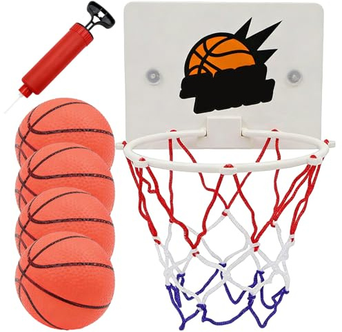 Petit Panier De Basket | Jouets Muraux avec Balles | Panneau de Panier de Basketball d'Intérieur,pour Filles Garçons Exercice Maison Salle De Classe Salle De Bain Séjour Chambre Couloir