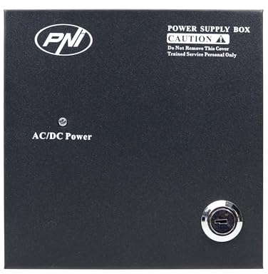 Fuente de alimentación para CCTV PNI STC52 12V, 5A, 60W, 4 Salidas, en Caja metálica, Color Negro.