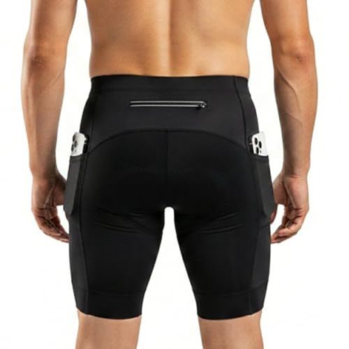 SimingZric Cycling Shorts - Cycling Shorts Mens 3D Gel Padded with Anti-Slip Grips & Phone Pockets, Quick Dry Breathable Stretch