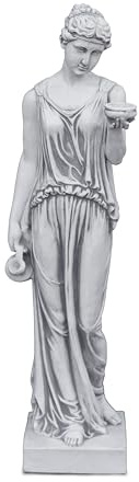 gartendekoparadies.de Statue der Hebe, Göttin der Jugend, Steinguss, Grau, 80 cm, 20 kg, Frostsicher, Klassische Gartenskulptur