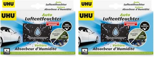 UHU Lufentfeuchter Auto, Gegen Feuchtigkeit, muffige Gerüche und Beschlagene Scheiben im Auto (Packung mit 2)